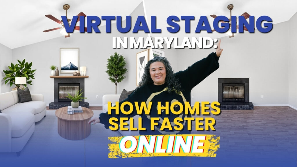 Virtual staging example in Maryland home showing how listings sell faster with professional presentation by Realtor Allie Vasquez.