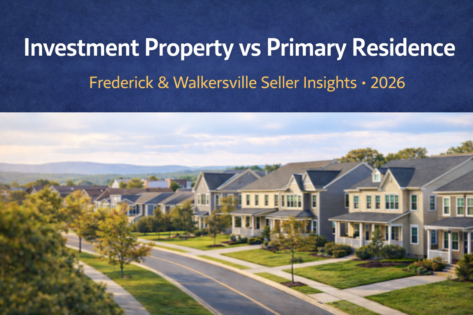 Investment Property vsPrimary Residence in Frederick & Walkersville MD